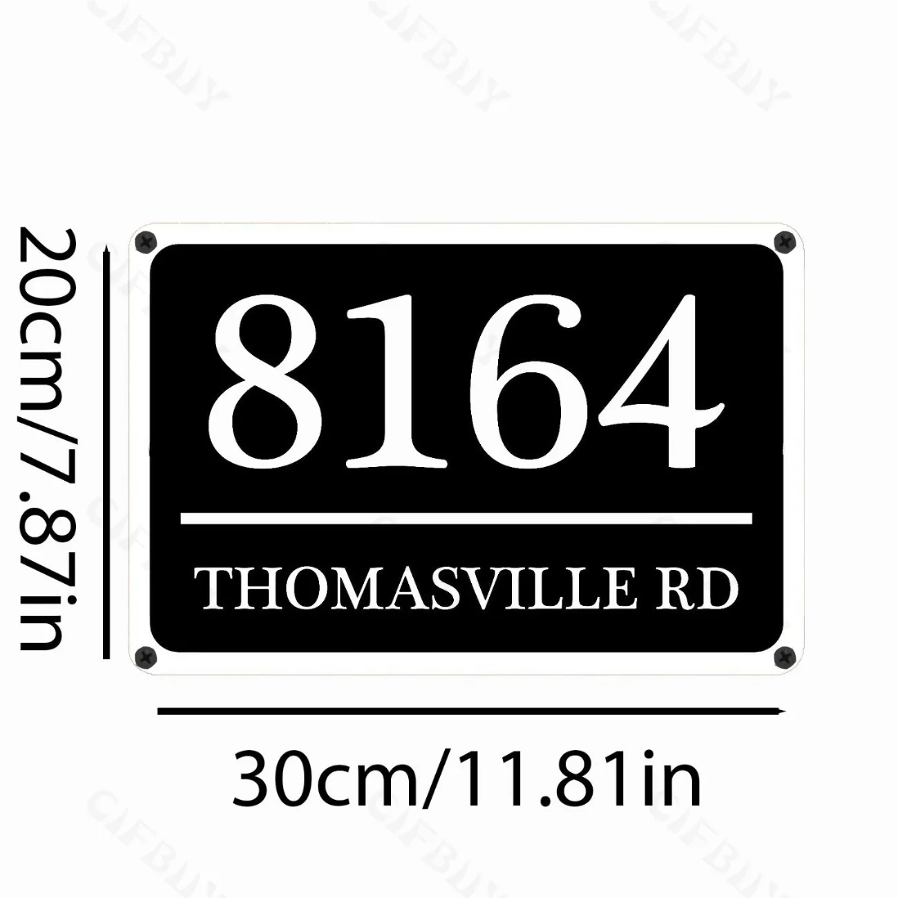 Personalized Metal Home Address Sign - 12"x8" Aluminum House Number Plaque, Wall Mounting, No Electricity Needed. image 4