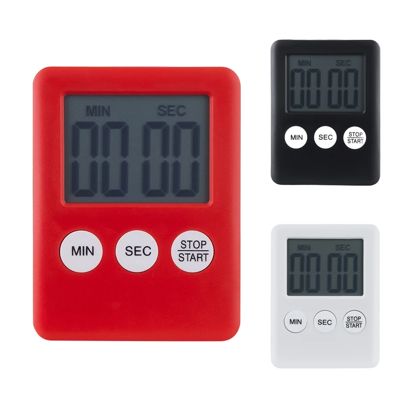 Magnet Kitchen Cooking Timers LCD Digital Screen   Square   Count Up Countdown Alarm Clock For