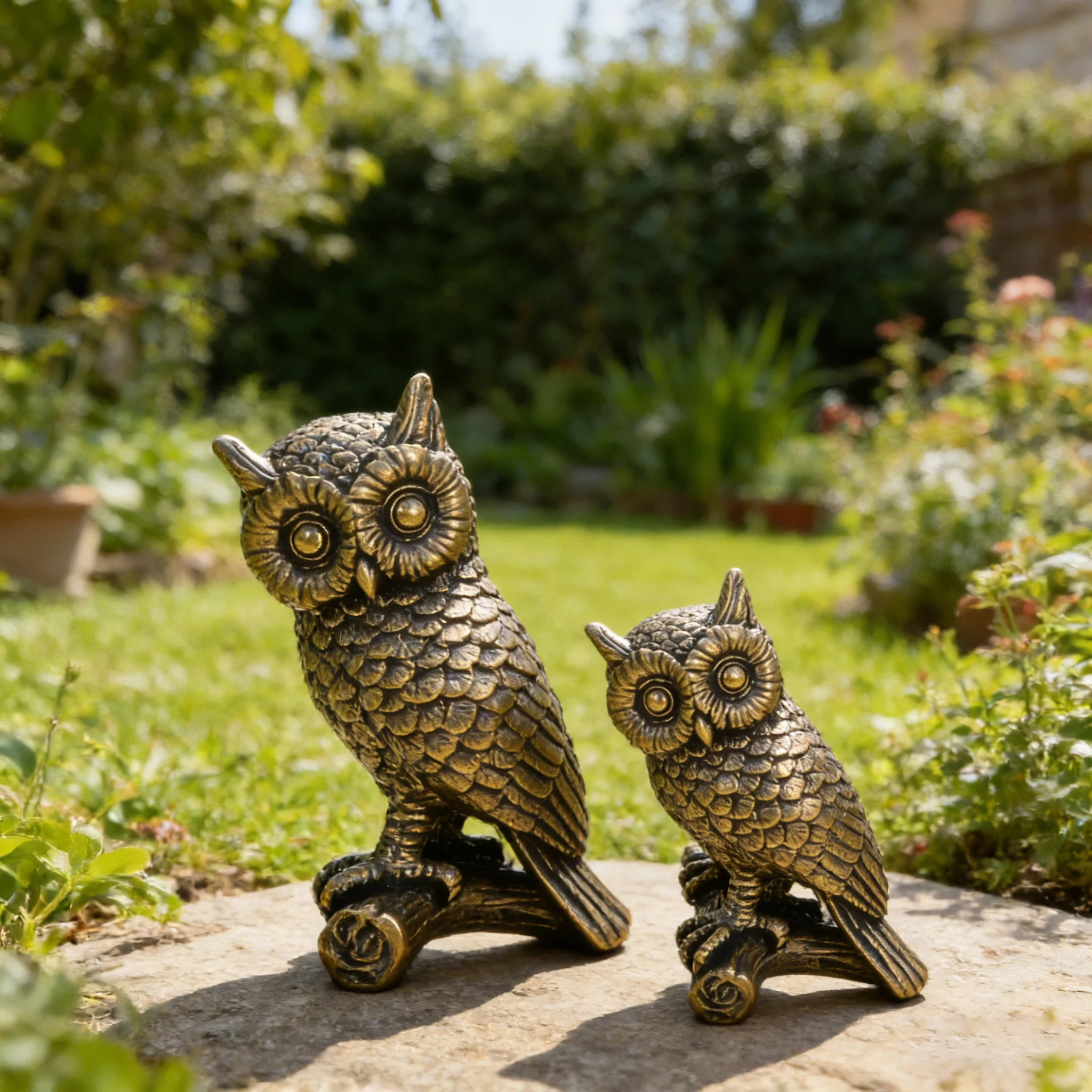 Vintage Craftsmanship Brass Solid Owl Statue Creative Cute Animal Home Garden Decoration Desktop Decoration Exquisite Flat Craft