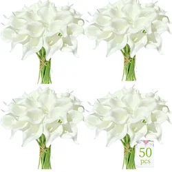 50 Pcs Artificial Calla Lily Flower 14 Inch Calla Lily Bridal Wedding Bouquet Flower Faux Calla Lilies Flower for Bride Wedding