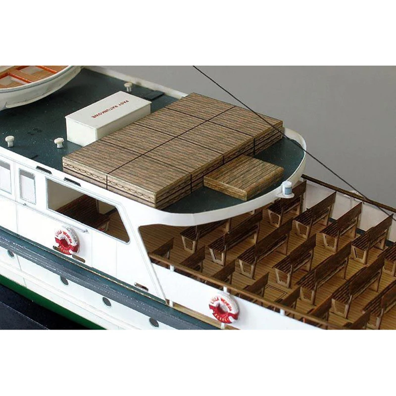 Kids DIY Handmade Assembled Polish Coastal Ferry Toy Model 1:100 Papers Exquisite Yachts Desktop Decorations Collectible Toys