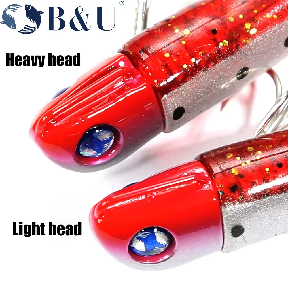 B&U SAND EEL 33G Saltwater Soft Fishing Lure Tail Jig Head Hook Minnow Artificial Bait Sea Bass Swimbait Tackle Gear