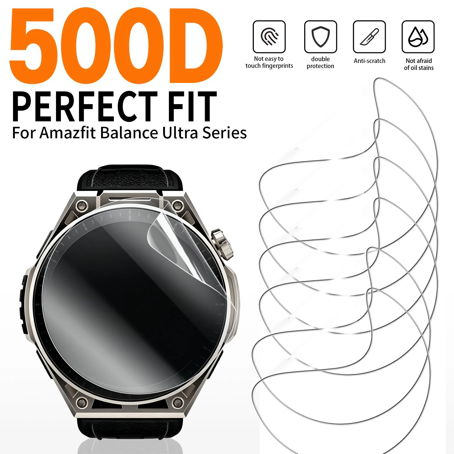 Smartwatch HD Clear Screen Protectors For Amazfit Balance Ultra Smart Watch Ultra-thin Soft TPU Hydrogel Films Not Glass