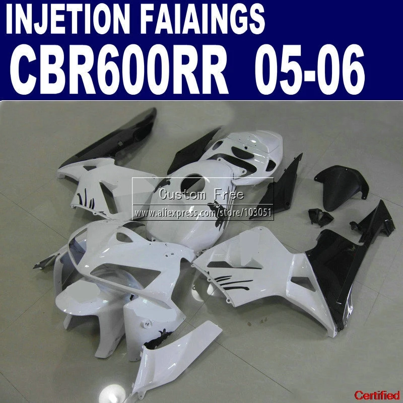 

Injection Kits Bodywork For Honda White Black 2005 2006 CBR600RR Fairing 600RR 600 RR 05 06 Fairings Body Kit &