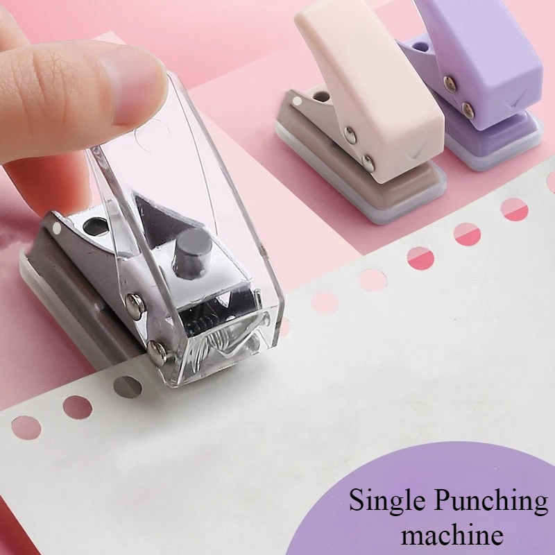 

Mini Single Punching Machine DIY Book Page Stitcher Paper Binding Punch Planner Loose Leaf Paper Hole Puncher Office Stationery