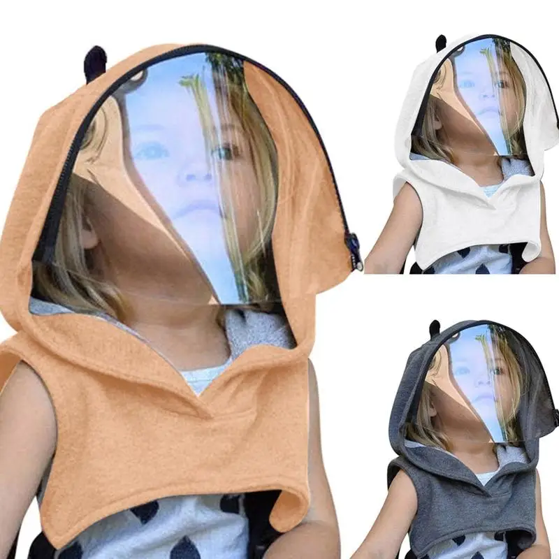 49MB Baby Kids Hooded Hat Removable Face Visor Shield Outdoors for Protection Earflap