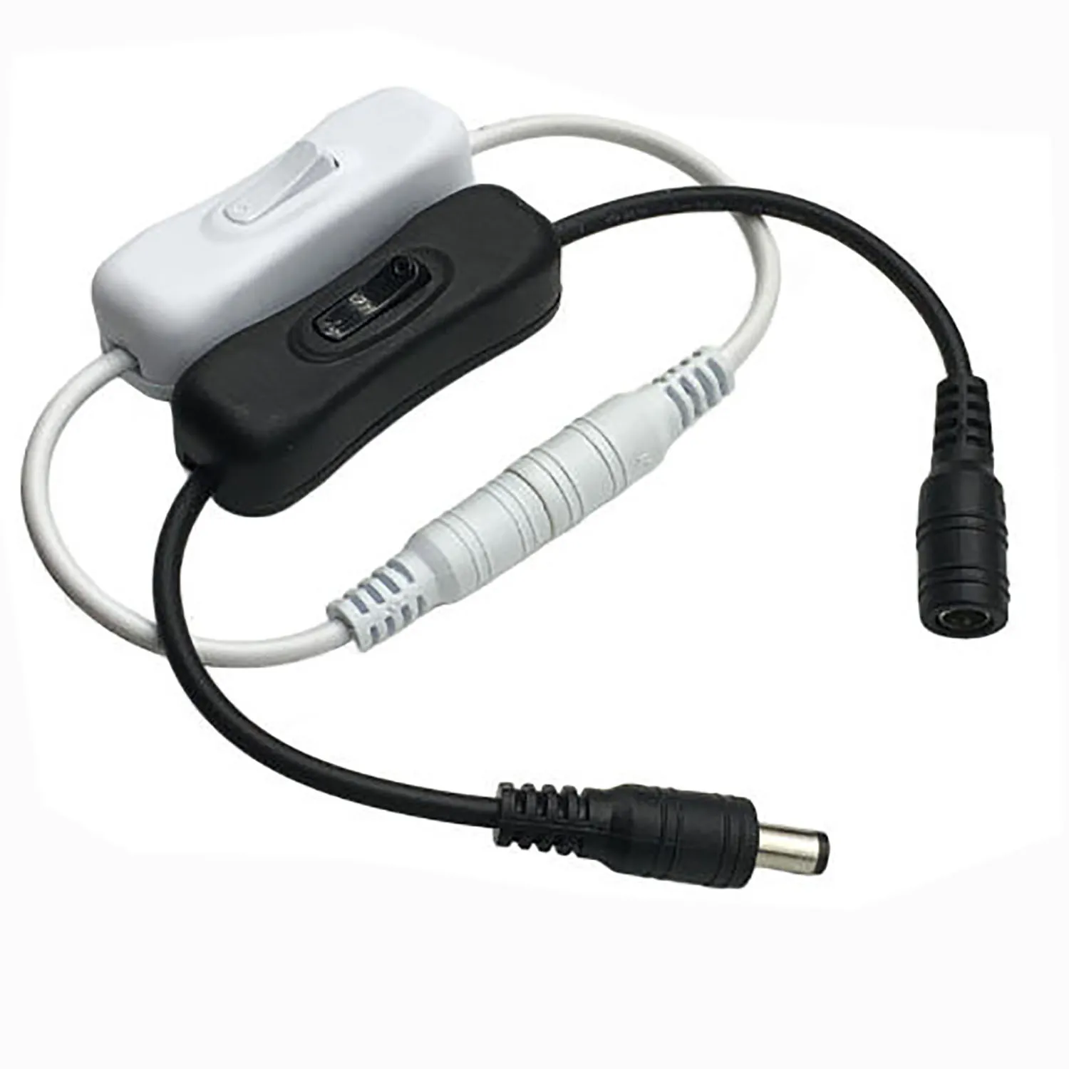 Inline 304 Switch On Off with Female Male Power Cable 5.5x2.1mm DC Connector Switch 5V 12V 24V for CCTV LED Strip Light