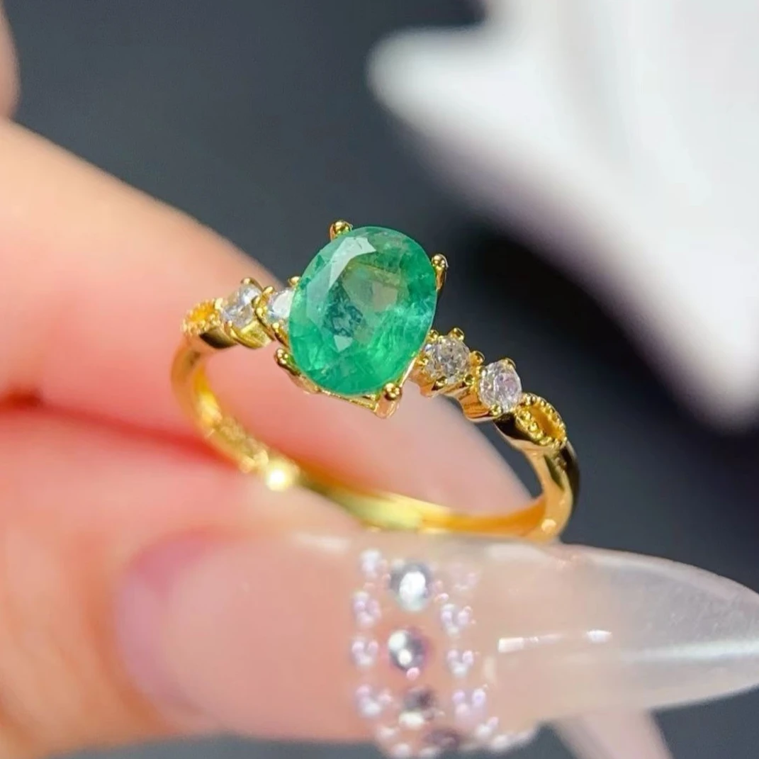 

Кольцо с выращенным в лаборатории изумрудом, серебро 925 пробы, 6мм*8мм, зеленый кристалл, серебряные украшения