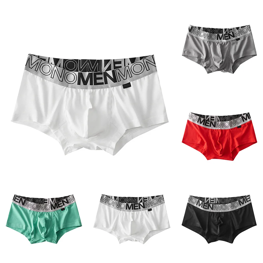 

Men Sport Boxer Shorts Low Waist Modal Cotton Underwear Solid Bulge Pouch Trunks