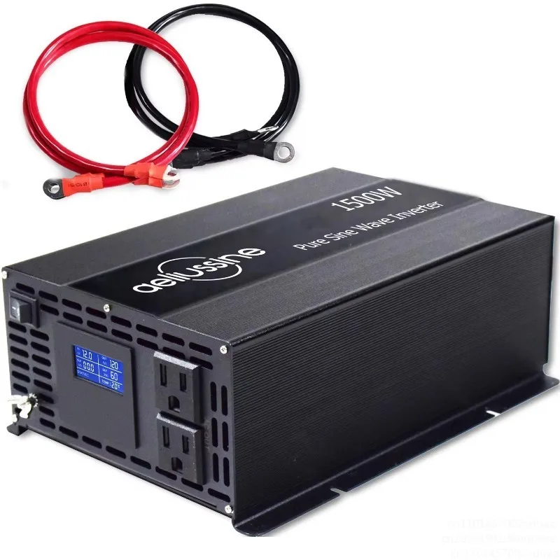 

Inversor de onda sinusoidal pura de 1500W, dispositivo para uso doméstico, montado en vehículo, RV, fuera de la red