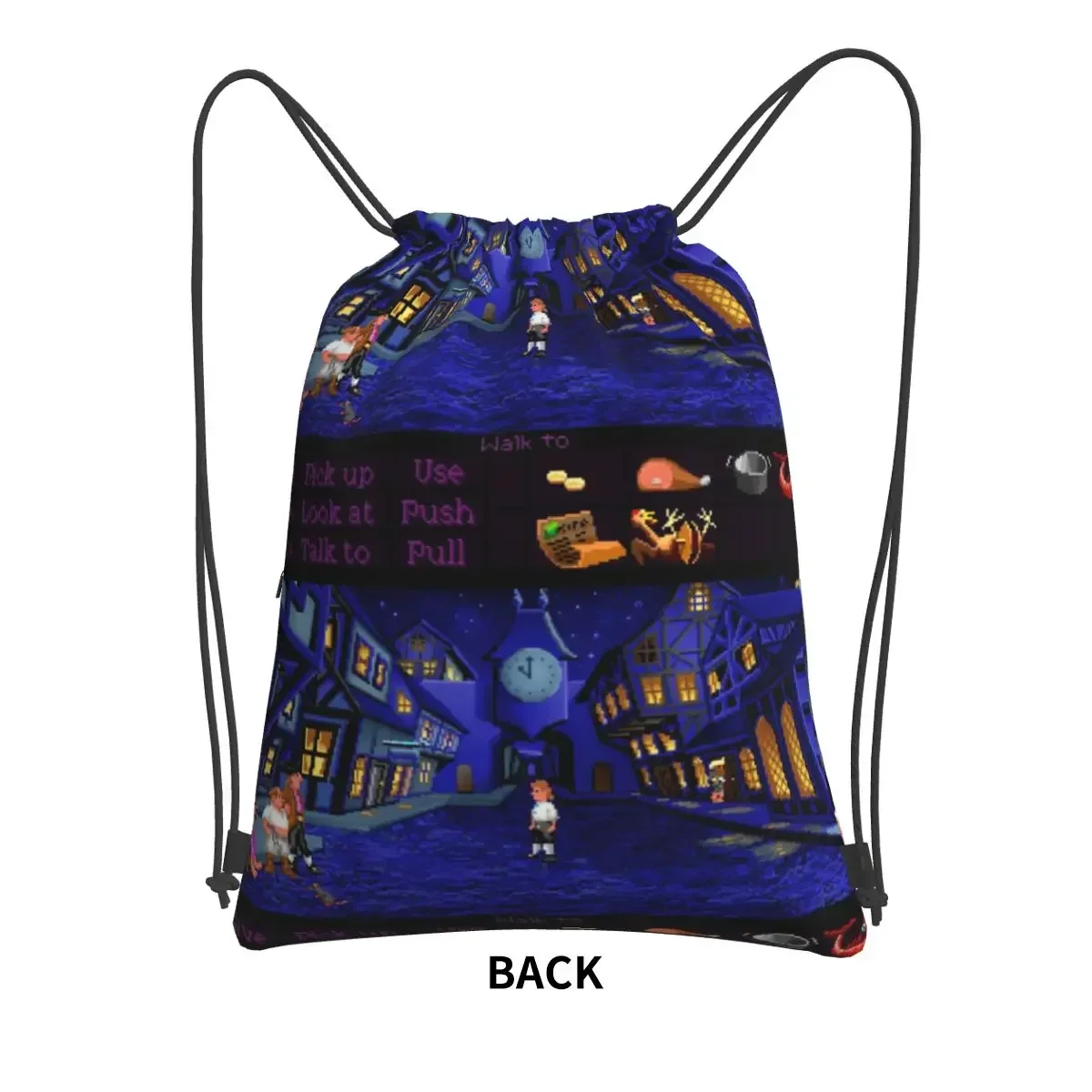 Melee Island Streets (Monkey Island 1) Portable Backpacks Drawstring Bag Drawstring Bundle Pocket Book Bags For School Students