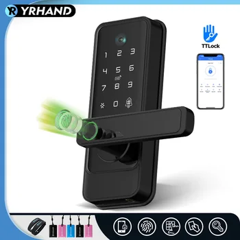 YRHAND TTLOCK 앱 생체 지문 스마트 문짝 잠금 장치, 전자 잠금 장치, 구글 홈 알렉스 잠금 해제, 가정 또는 아파트용 