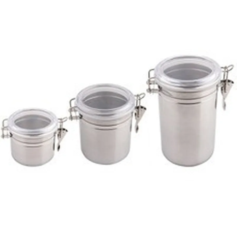 stainless steel container Food Storage Container Airtight Cans Coffee Beans Leaf Home Kitchen Tool Tea  Bin  suger jar