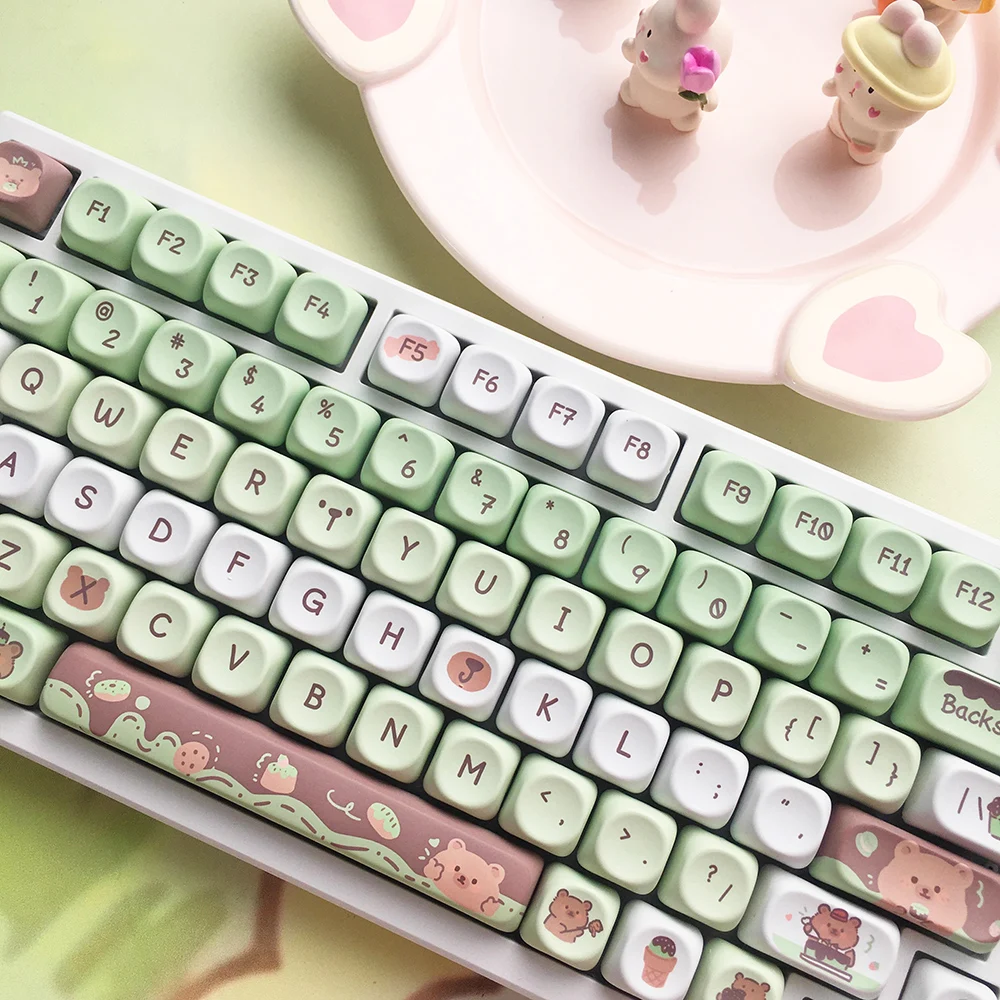 

95/132 клавиш MOA PBT клавиатура медведь десерт тема для GMK67 GMK87 64/68/84/75/87/96/104 клавиши игровая механическая клавиатура MX Swtiches
