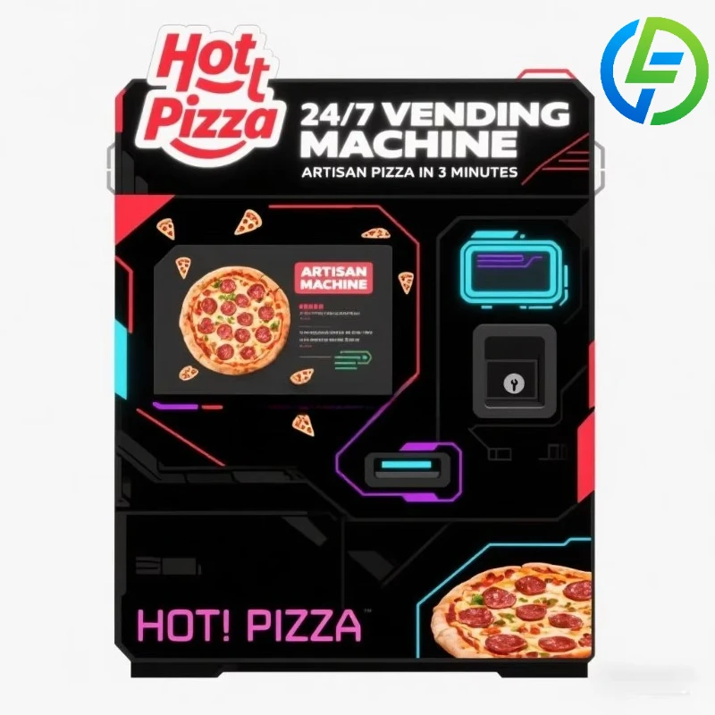 Customized smart  fully Coin-Operated Robot Pizza Vendor Automatic Credit Card Accepting Vending Machine with SDK Function