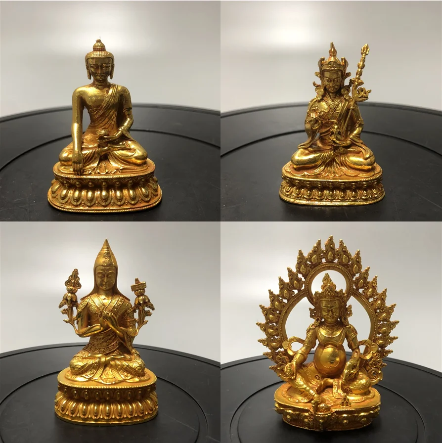

Golden Brass Buddha Statue Feng Shui Thai Buddha Statue Sculpture Hindu Statue Home Tibetan Decoration Buddha Statue Car Interio