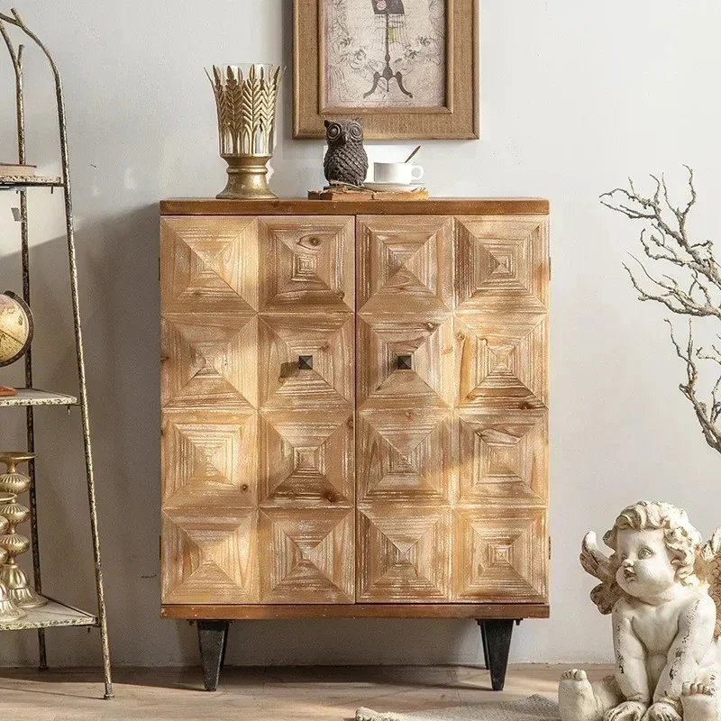 Soild Wood Chest of Drawers with 2 Doors and 3 Drawers,150x41x80cm, Sideboard High Cabinet for Bedrooms and All Living Rooms