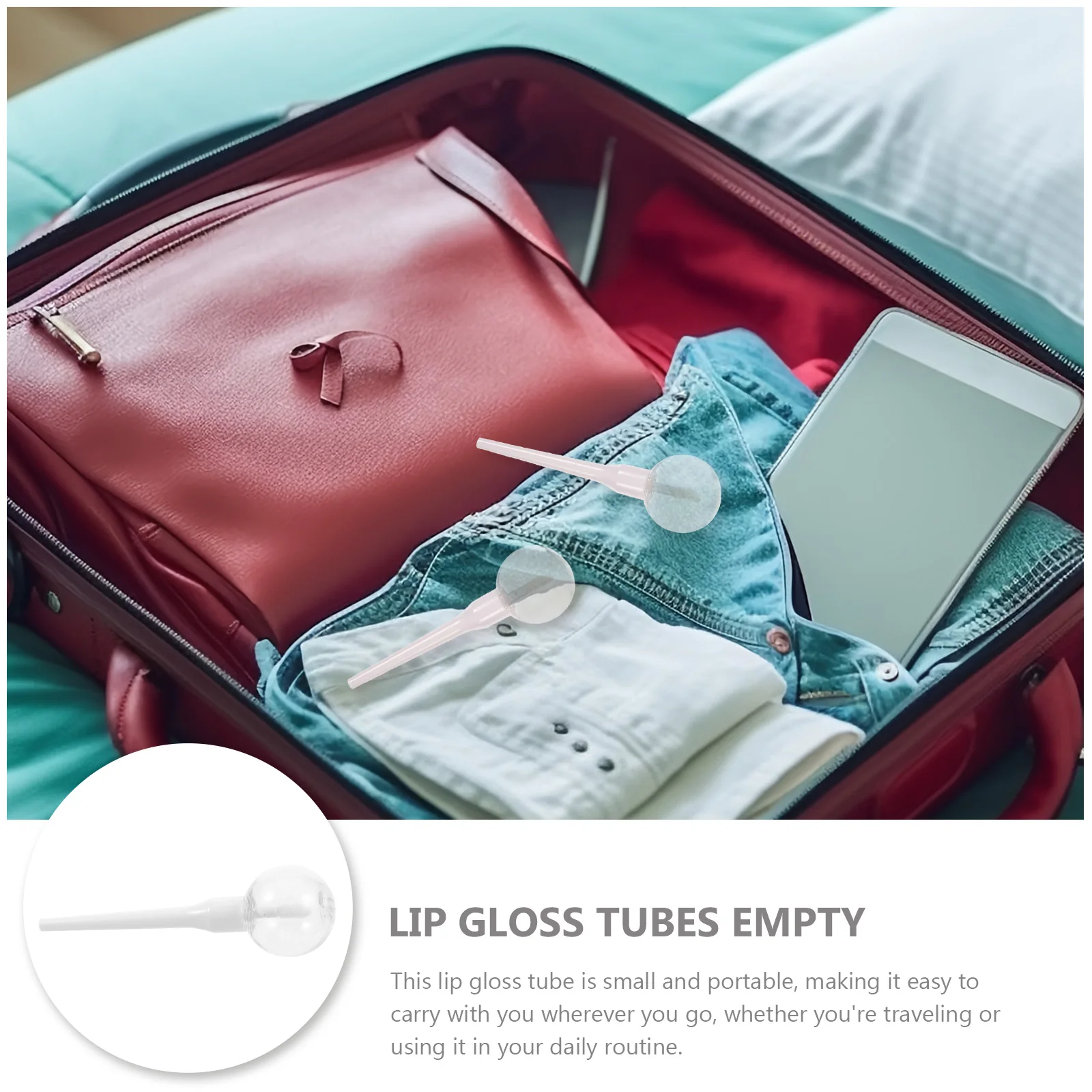 

6 pcs Lollipop Shaped Lip Gloss Tubes Empty Refillable Plastic Transparent Container Mini Travel Size For Makeup Women Cosmetics