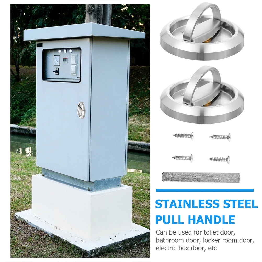 

Round Ring Pulls Handle Stainless Steel Hidden Cabinet Pull Drawer Furniture Accessory Minimalist Space Saving Design