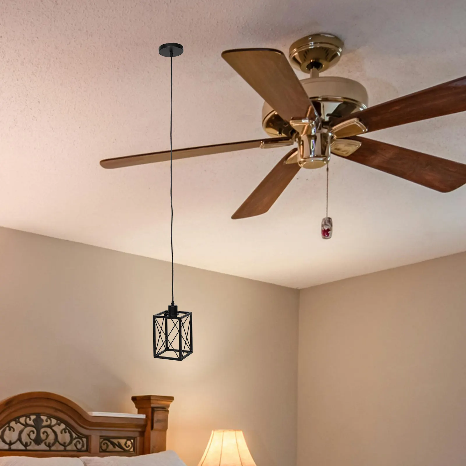 

Modern Vintage Adjustable Pendant Lighting Hanging Lamp for Kitchen Dining Room Rustic Farmhouse Ceiling Light Lantern Fixture