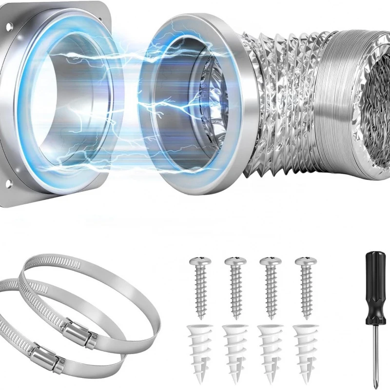 

Magnetic Dryer Vent Connector Sealed Exhaust Pipe Coupler 4 inch Clothes Dryer Hose Adapter for Ventilation Duct