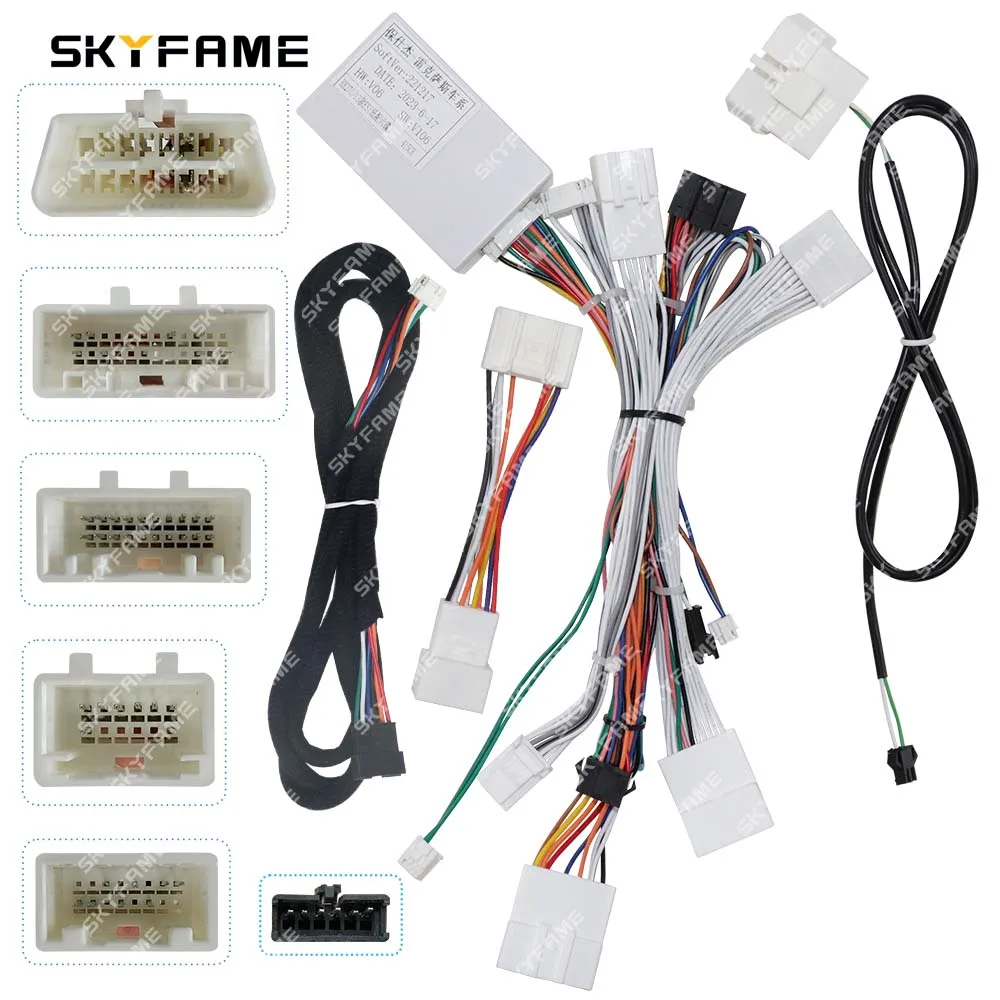 SKYFAME Car 16pin Wiring Harness Adapter Canbus Box Decoder Android Radio Power Cable For Lexus ES250 E300 ES