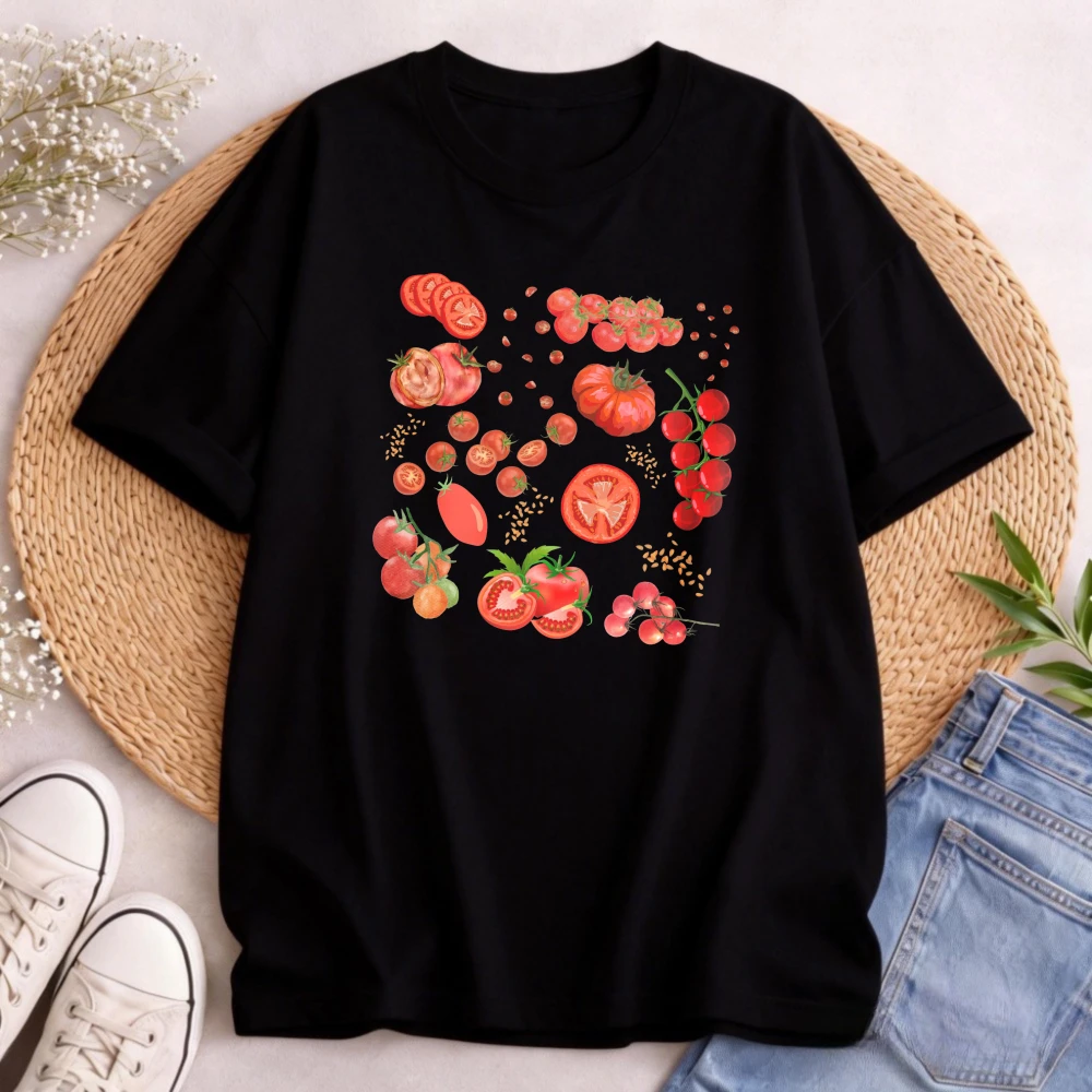 Tomato Shirt Fruit Shirt Botanical Shirt Cottagecore Clothing Vegan Tops Garden Clothes Vegetable Tees Aesthetic Clothes