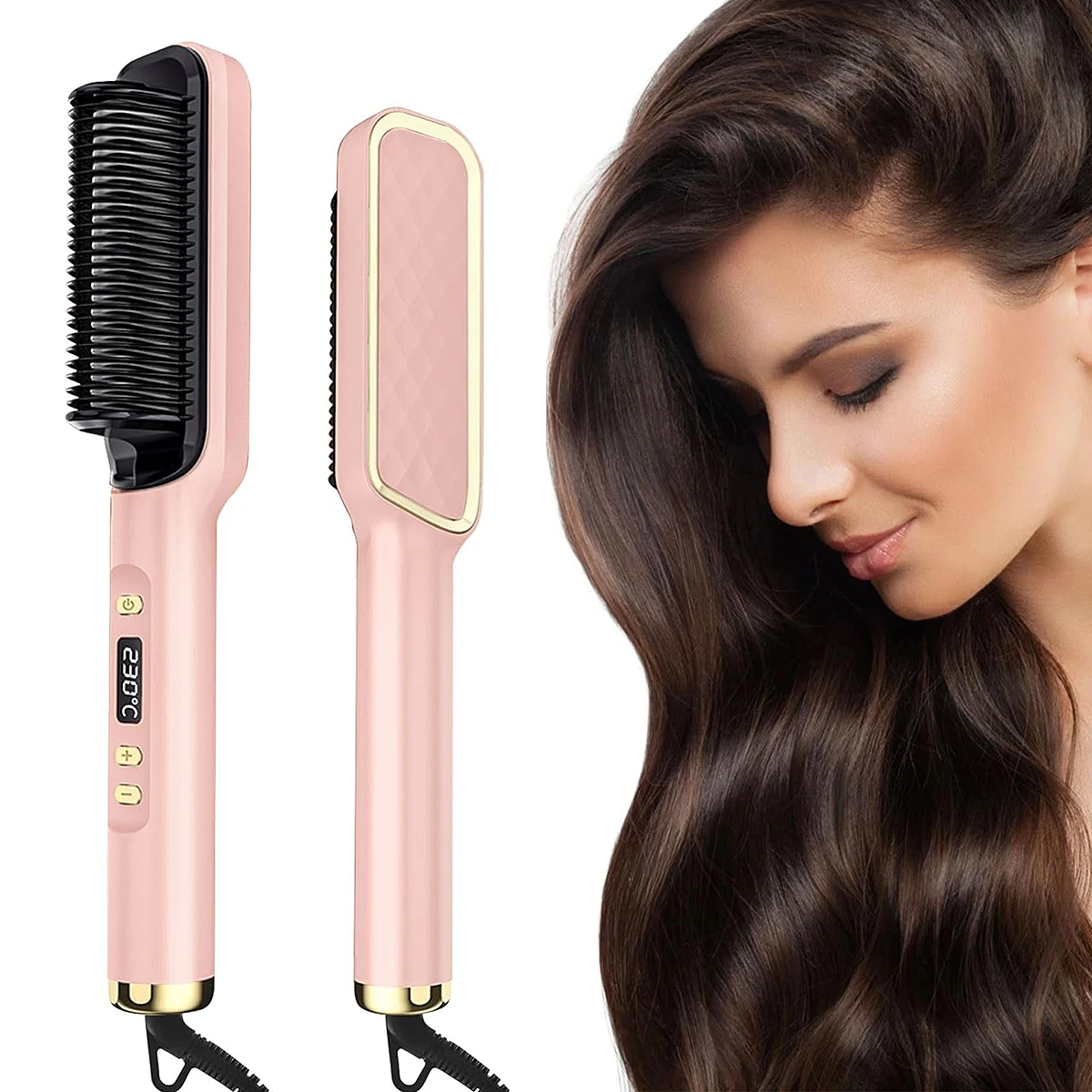 

Electric Hot Comb Multifunctional Ionic Hair Straightener Curler Brush Fast Heating Curler Straightener Comb Styler