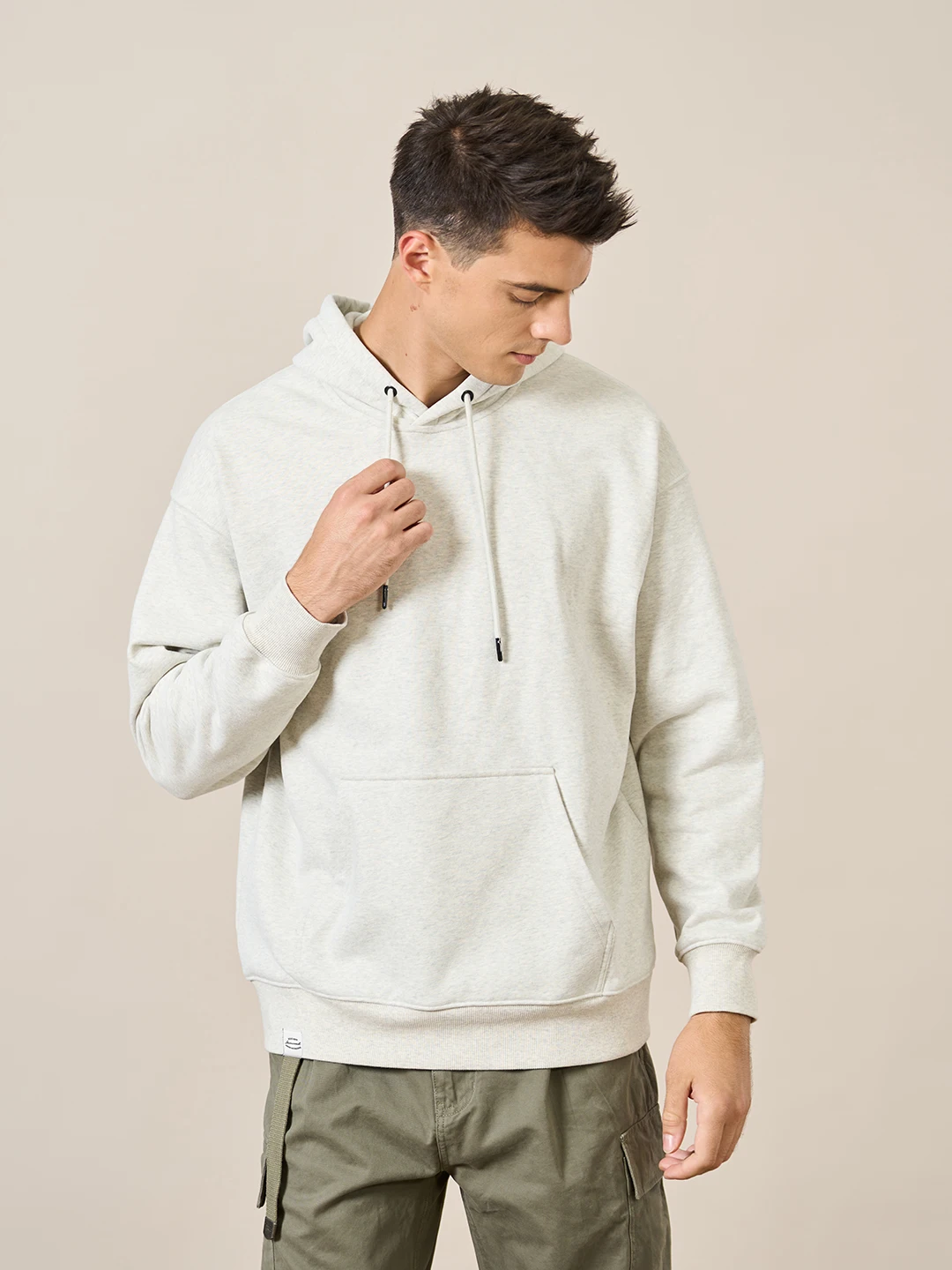 Simwood-oversize hoodies de tecido para homens, cor sólida, cor sólida, plus size, 360g, novo outono 2022