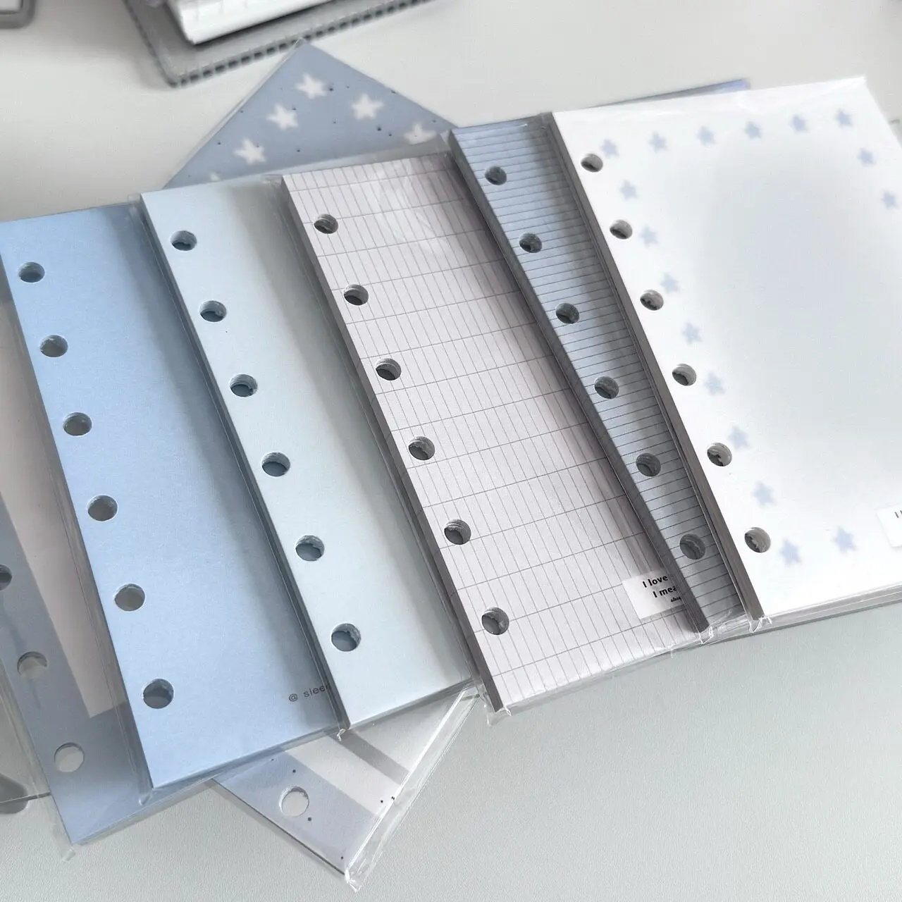 30Pcs A7 Refill Pages Collection 6-Hole Binder Inserts Double-Sided Two-Fold Paper for Planner Notebook Journal