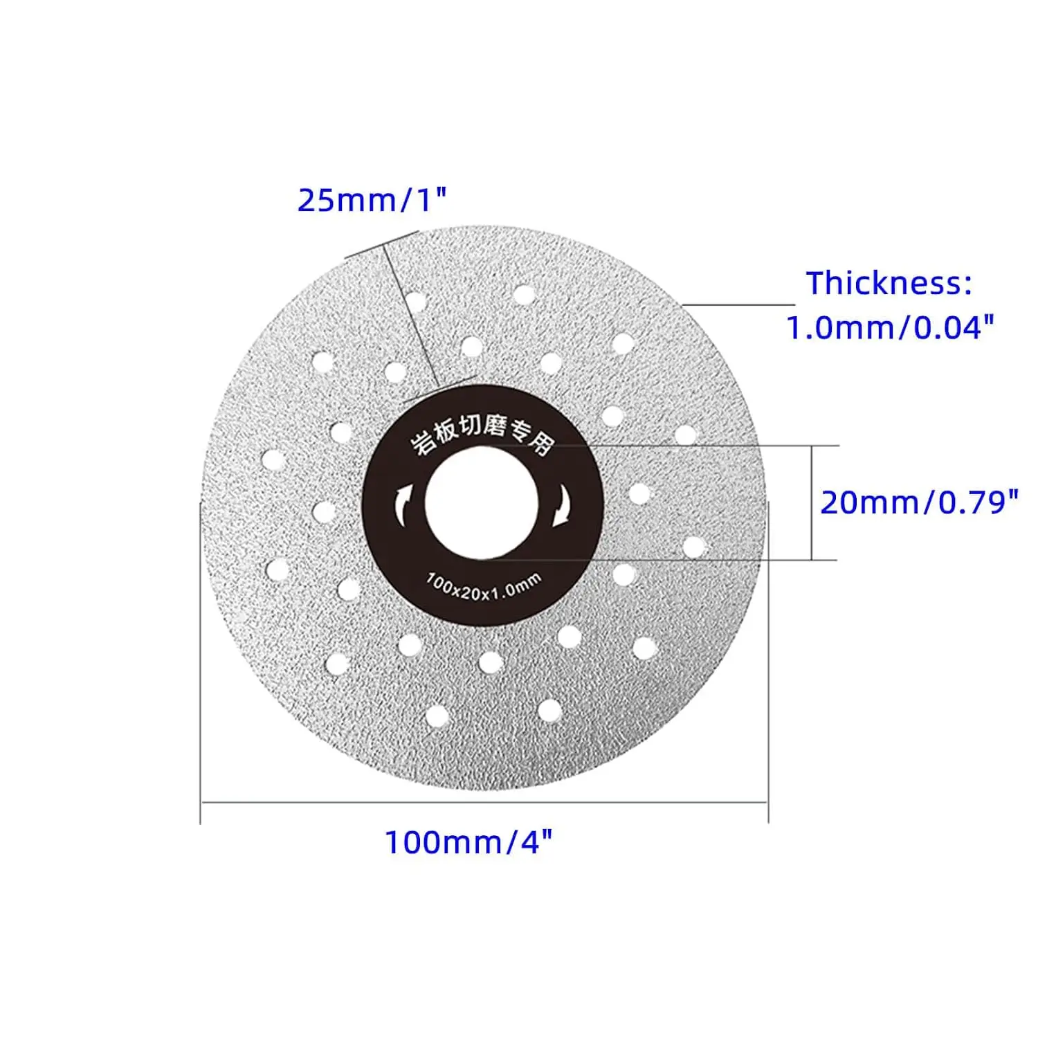 5Pcs 4 Inch Porous Widened Diamond Cutting Blade Ultra Thin 0.05
