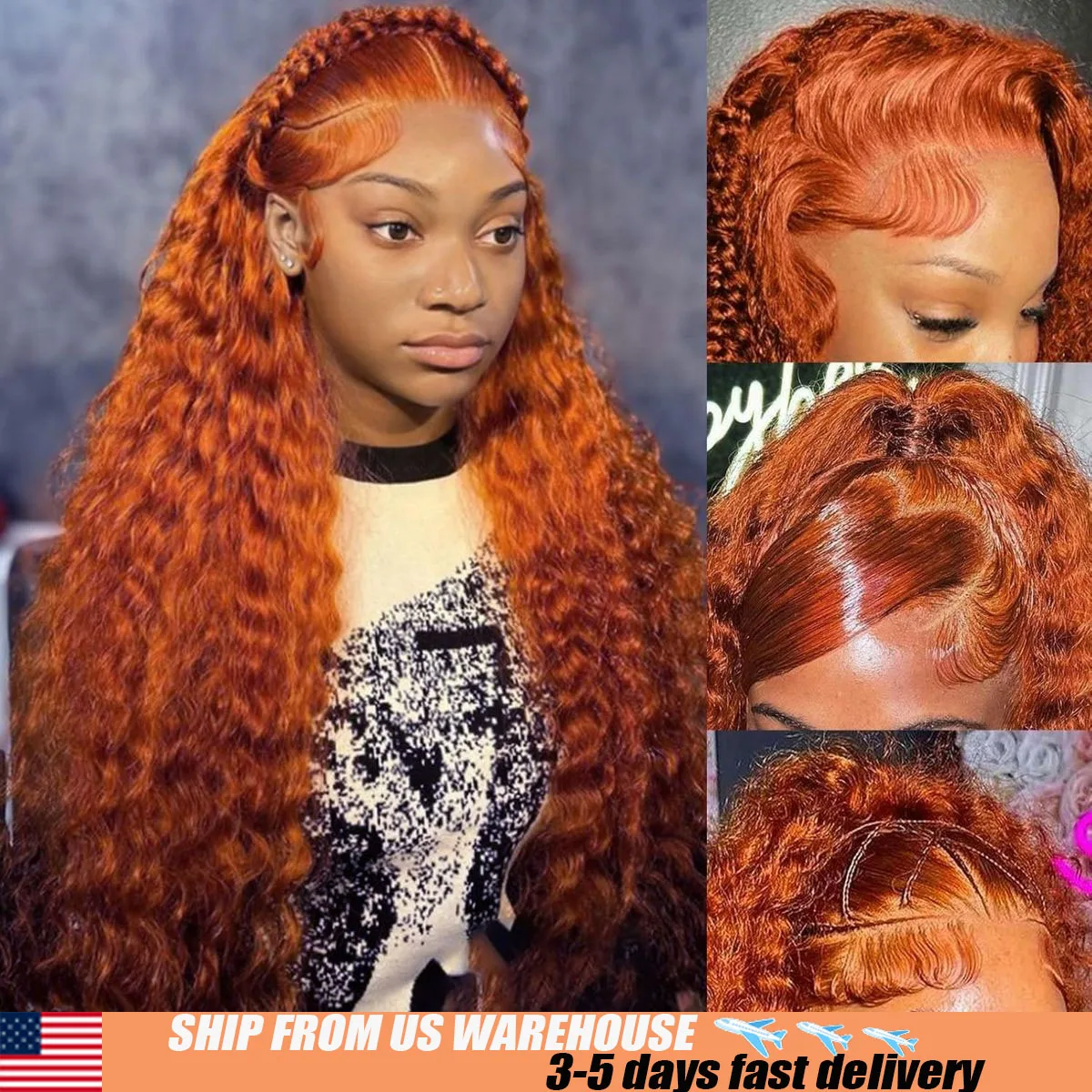 

Парик из натуральных волос с имбирем, вьющийся парик из натуральных волос, волна воды, 13x6, фронтальный парик Hd, глубокая волна, фронтальный парик Hd, кружевные парики для женщин