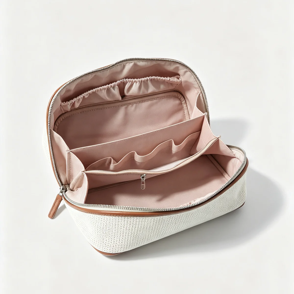 Neue Damen-Kosmetiktasche aus Canvas, hochwertigem Leder, große Reisehandtasche, Organizer, Damen-Toilettentasche, Luxustasche – Detail 18