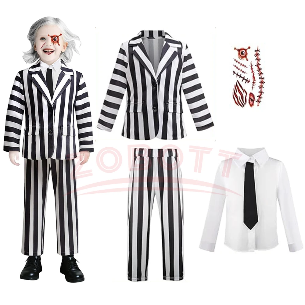 

Детская одежда BBeetle Juice 2, карнавальный костюм на Хэллоуин, подземный мир Mage BBeetleJuiceS, комплект галстуков для косплея, костюм для выступлений
