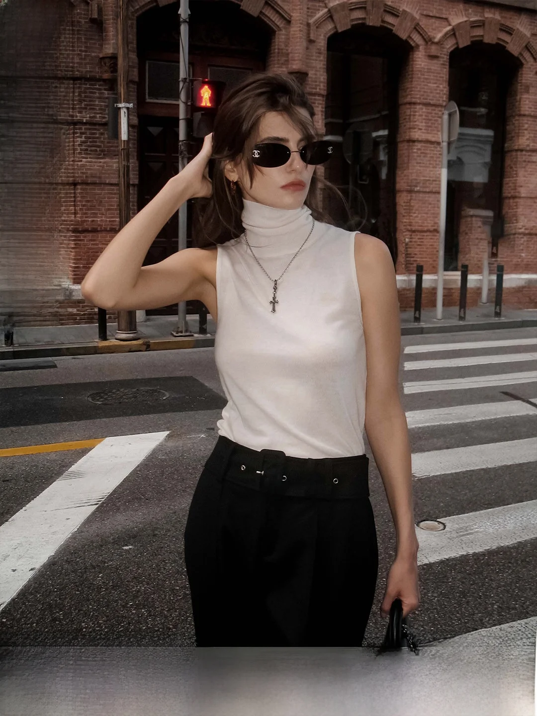 

Женский вязаный жилет Luna7xi с высоким воротником: комфортный, свободный, повседневный, модный, весенне-осенний, цветной топ