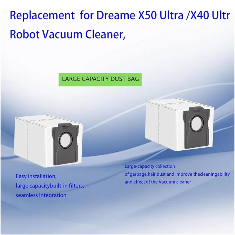 ABVI-мешки для пыли и подушечки для швабры, замена для Dreame X50 Ultra/X40 Ultra, робот-пылесос, мешки для пыли, подушечки для швабры