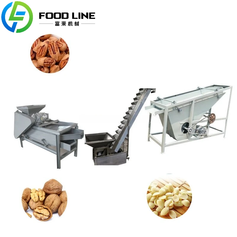 

Automatic Nut Shelling Production Line Commercial Grade Hazelnut Almond Walnut Peeling Machine With Cleaning System