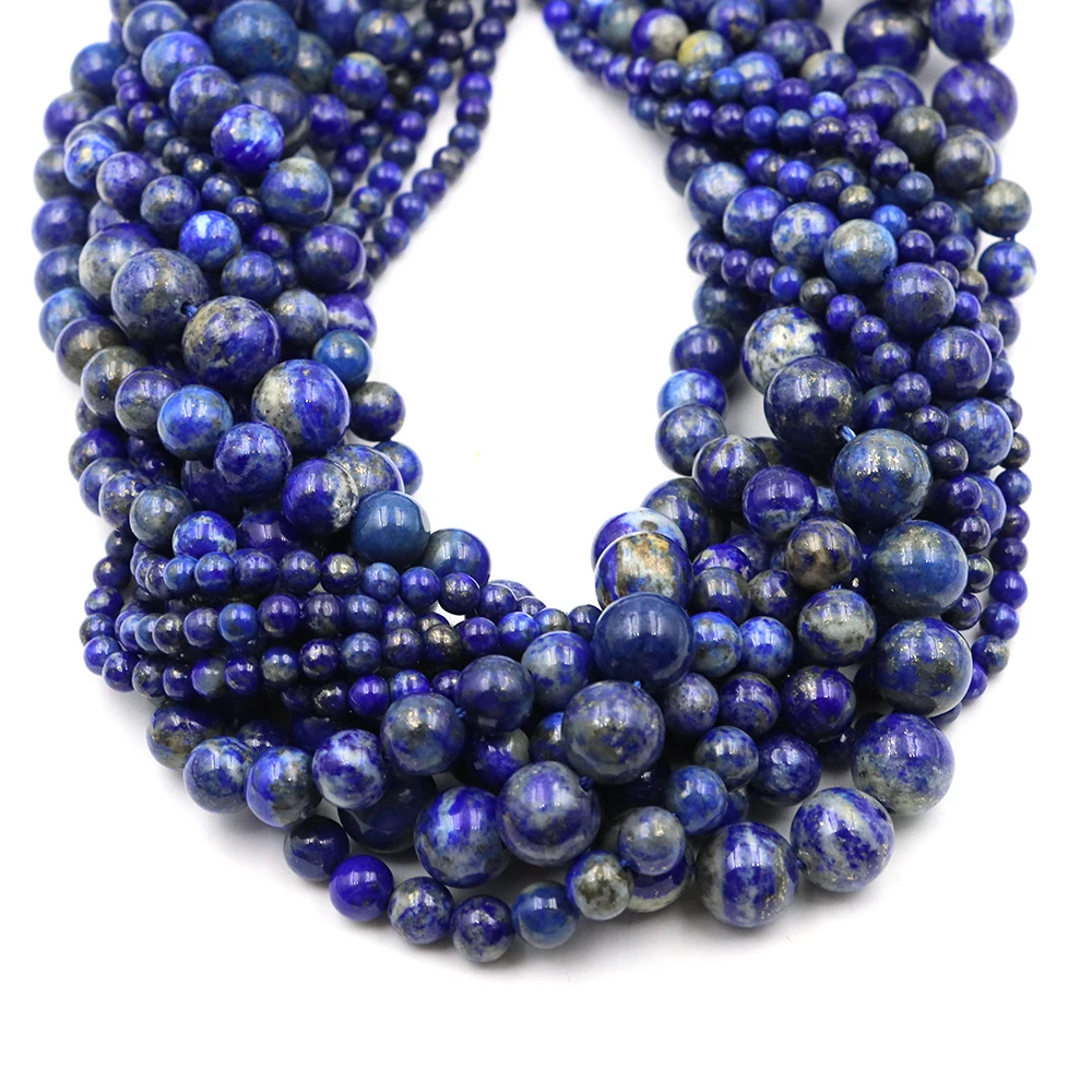 2mm 3mm 4mm 6mm 8mm10mm12mm Natural Pink Lapis Lazuli Crystal Clear Smooth Round Stone Loose Beads For Jewelry Making DIY Strand