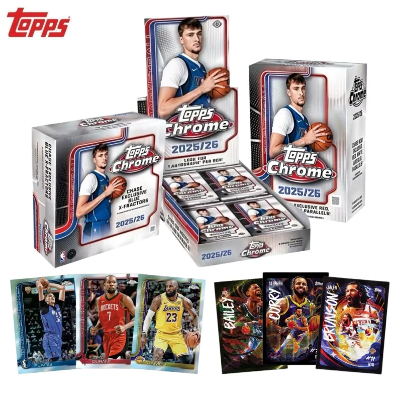 Оригинальная коллекционная карточка НБА серии Topps Chrome 2025-26 с изображением Дилана Харпера, Вембаньямы, Карри. Подарок для баскетболистов.