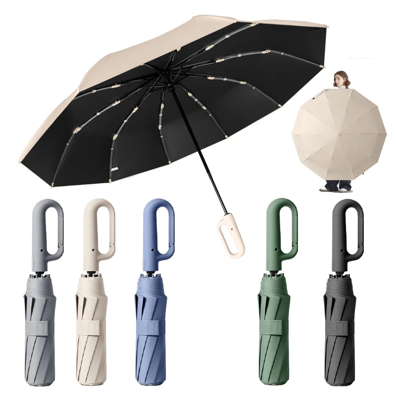 

Sunny Rain Dual Use Full Automatic Umbrella 1/3/5PCS Ring Buckle Sunscreen UV Folding Parasol for Men Women