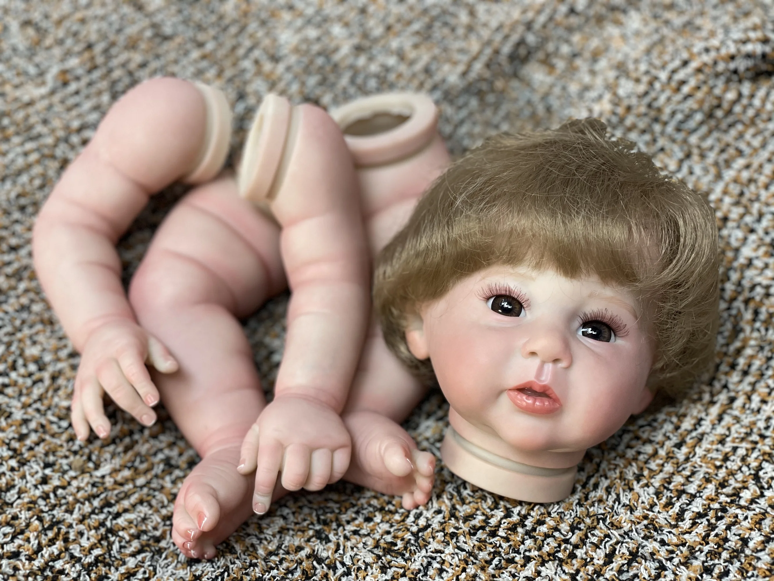 19 Polegada bonito raven reborn boneca kits pintados realista em branco vinil boneca kits inacabado bebê boneca peças bebê reborn kукла