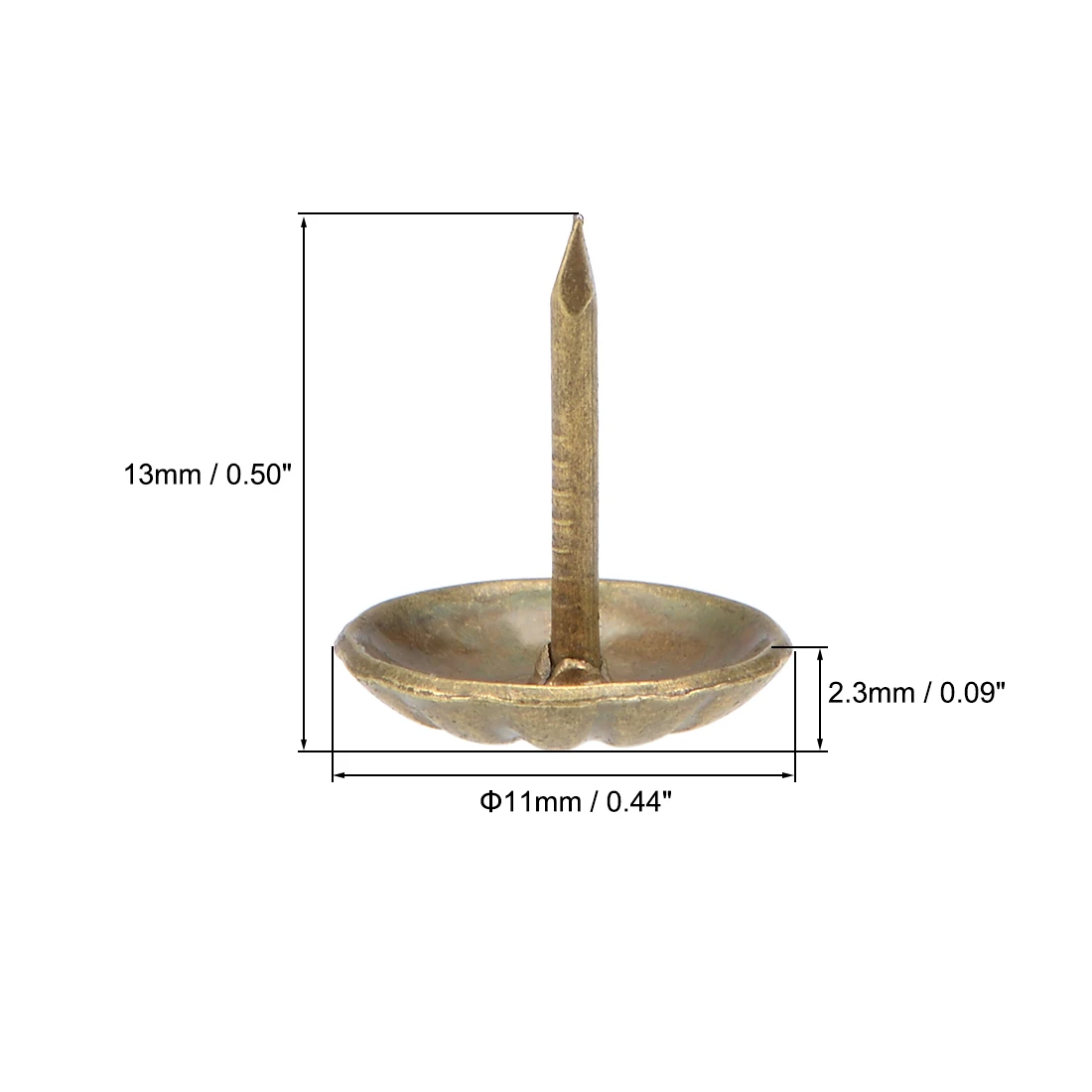 30 Pcs Upholstery Nails Tacks 11mm Head Dia Antique Round Thumb Push Pins Bronze Tone