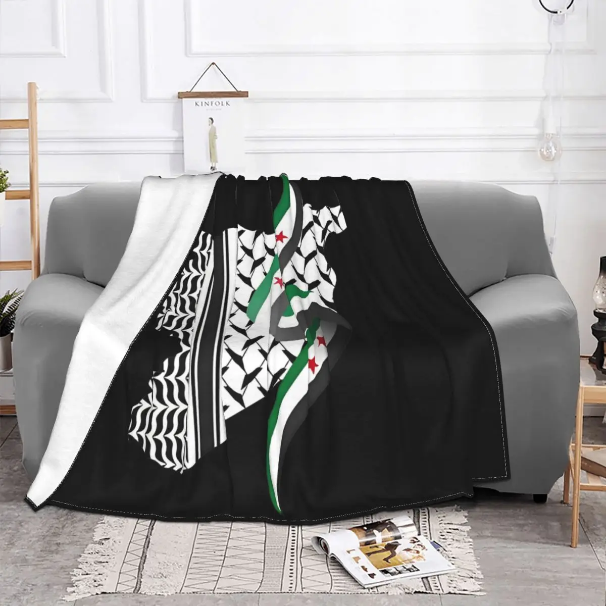 Syria Flag Flannel Throw Blankets Syrian Arab Republic Blanket for Home Office Warm Bedroom Quilt