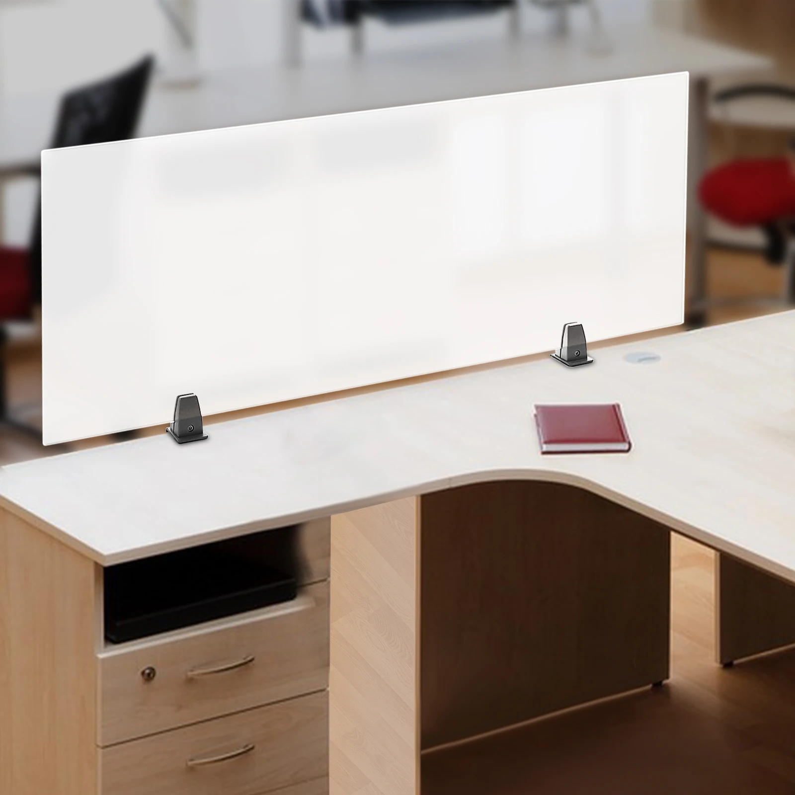 

Acrylic Frosted Office Partition - Single Panel, Modern Desk Divider, Clear Privacy Screen for Workspace, Clamp-On Desktop Panel
