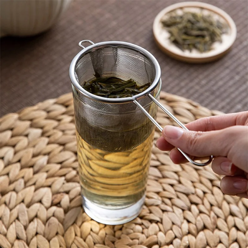 

1PCS Tea Infuser With Handle Fine Mesh Reusable Leaf Strainer Coffee Flour Filter Handheld Sieve For Teapot Kitchen Accessories
