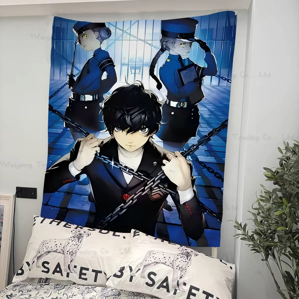 Game P-PersonaS-5 Printed Large Wall Tapestry Wall Hanging Decoration Household Decor Blanket