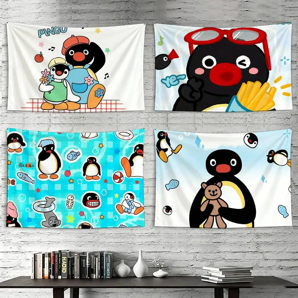 

Cartoon Cute Pingu Penguin Flags Suitable For Party Club Outdoor Interior Wall Decoration Banner Fans Gift