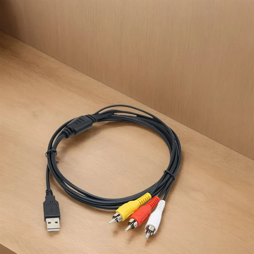 

Audio Video AV Composite Adapter Cable Cord USB To RCA Cable Audio Video Cable for USB-enabled TV and PC