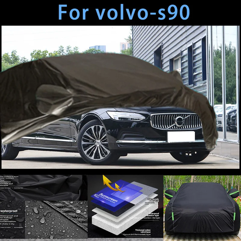 

For volvo-s90 Outdoor Protection Full Car Covers Snow Cover Sunshade Waterproof Dustproof Exterior Car accessories