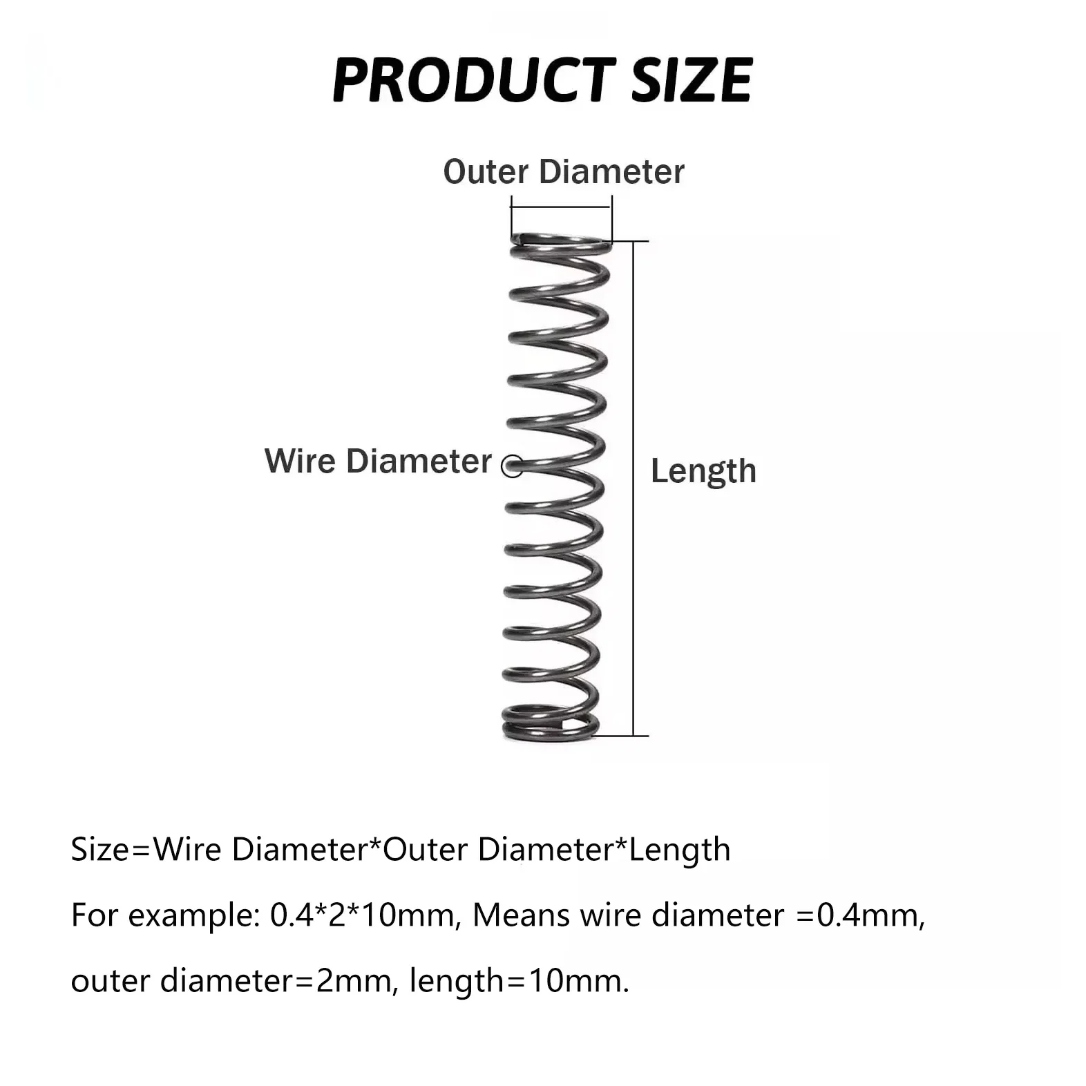 10Pcs/Lot Wire Dia 0.4mm Micro Small Compression Spring OD 2mm~8mm Length 5mm to 50mm Surgical Tools&Electronics Repair